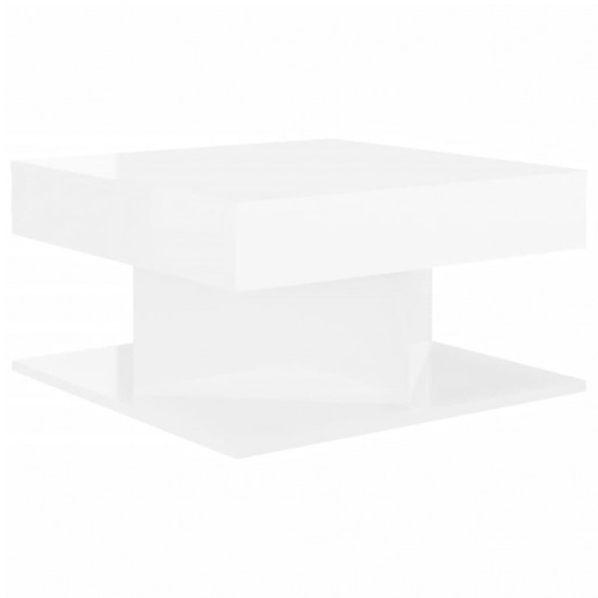 Kavos staliukas, baltos spalvos, 57x57x30cm, MDP, blizgus