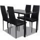 5 dalių valgomojo stalo ir kėdžių komplektas, juodas