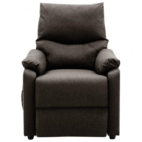 Elektrinis masažinis krėslas, tamsiai rudos spalvos, audinys