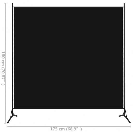 Kambario pertvara, 1 dalies, juodos spalvos, 175x180cm