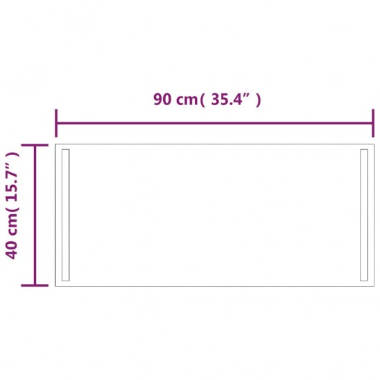 Vonios kambario LED veidrodis, 40x90cm