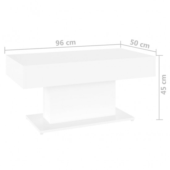 Kavos staliukas, baltos spalvos, 96x50x45cm, MDP