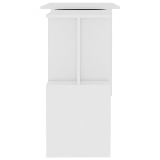 Kampinis rašomasis stalas, baltas, 200x50x76cm, MDP