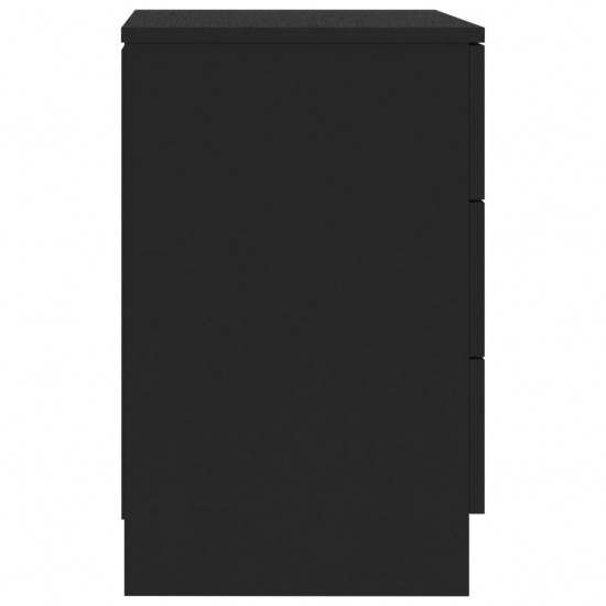 Naktinės spintelės, 2vnt., juodos spalvos, 38x35x56cm, MDP