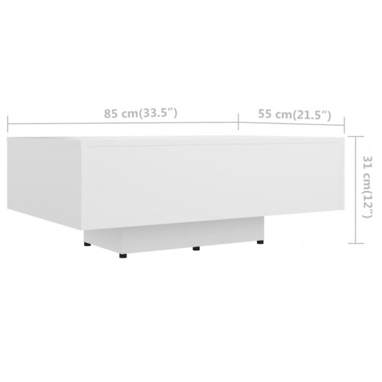 Kavos staliukas, baltas, 85x55x31cm, MDP