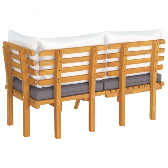Sodo baldų komplektas su pagalvėmis, 2 dalių, akacijos masyvas