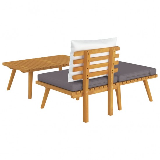 Sodo baldų komplektas su pagalvėmis, 3 dalių, akacijos masyvas