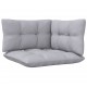 Kampinė sodo sofa su pilkomis pagalvėlėmis, pušies masyvas