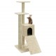Draskyklė katėms su stovais iš sizalio, kreminės spalvos, 92cm