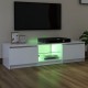 Televizoriaus spintelė su LED apšvietimu, balta, 140x40x35,5cm