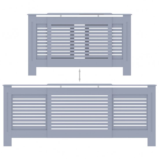 Radiatoriaus uždangalas, pilkos spalvos, 205cm, MDF