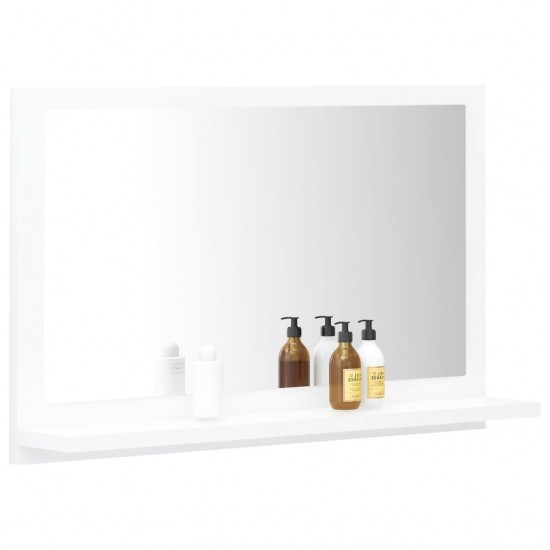 Vonios kambario veidrodis, baltas, 60x10,5x37cm, mediena