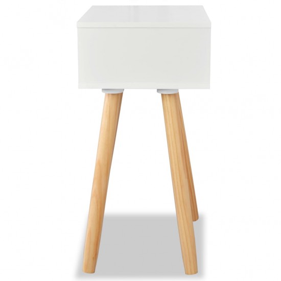 Naktiniai staliukai, 2vnt., pušies mediena, 40x30x61cm, balti