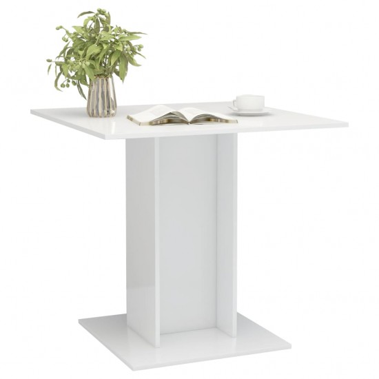 Valgomojo stalas, baltos sp., 80x80x75cm, MDP, labai blizgus