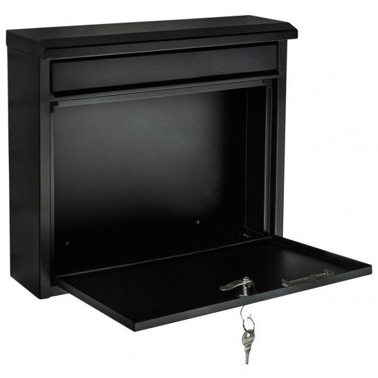 HI Pašto dėžutė, juodos spalvos, 36x12x32cm