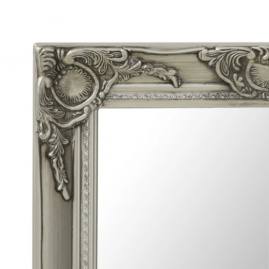 Sieninis veidrodis, sidabrinis, 60x40cm, barokinis stilius