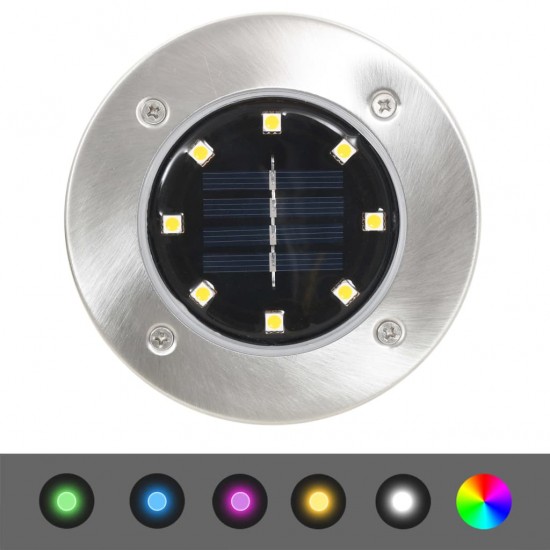 Saulės energija įkraunami LED šviestuvai, 8vnt., įvairių spalvų