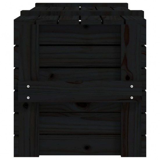 Daiktadėžė, juoda, 91x40,5x42cm, pušies medienos masyvas