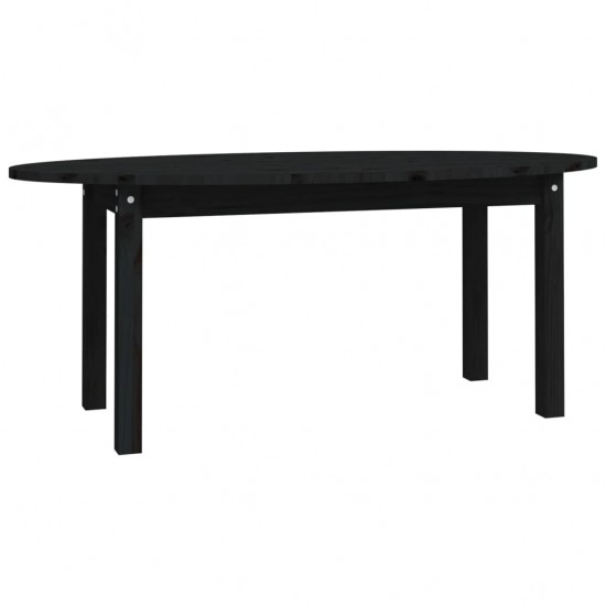 Kavos staliukas, juodas, 110x55x45cm, pušies medienos masyvas