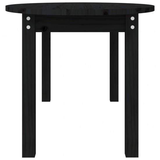 Kavos staliukas, juodas, 110x55x45cm, pušies medienos masyvas