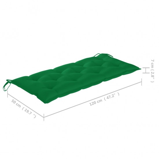 Batavia suoliukas su žalia pagalve, 120cm, tikmedžio masyvas