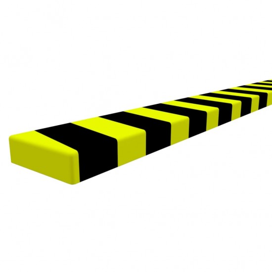 Kampų apsauga, geltona ir juoda, 6x2x101,5cm, PU