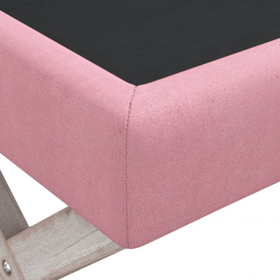 Daiktadėžė-taburetė, rožinės spalvos, 110x45x49cm, aksomas