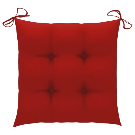 Supama kėdė su raudonos spalvos pagalvėle, tikmedžio masyvas