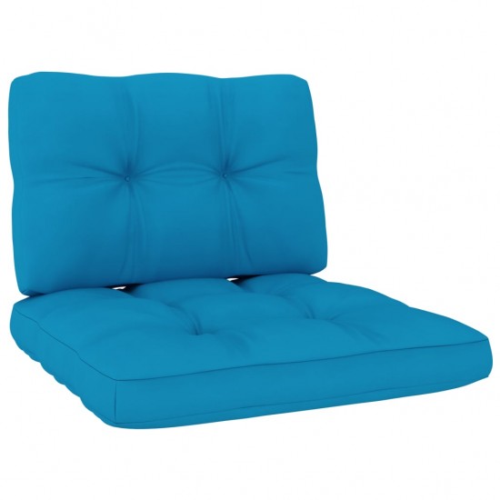 Sodo kėdė su mėlynomis pagalvėlėmis, impregnuota pušies mediena