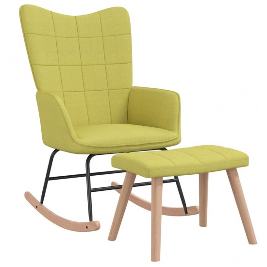 Supama kėdė su pakoja, žalios spalvos, audinys