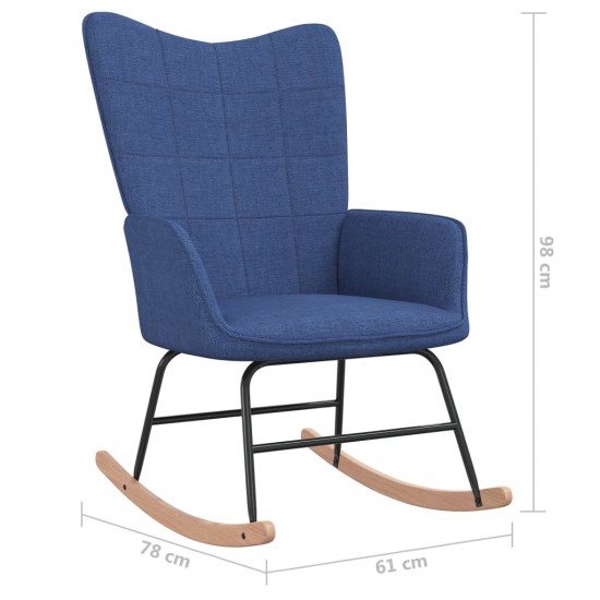 Supama kėdė su pakoja, mėlynos spalvos, audinys