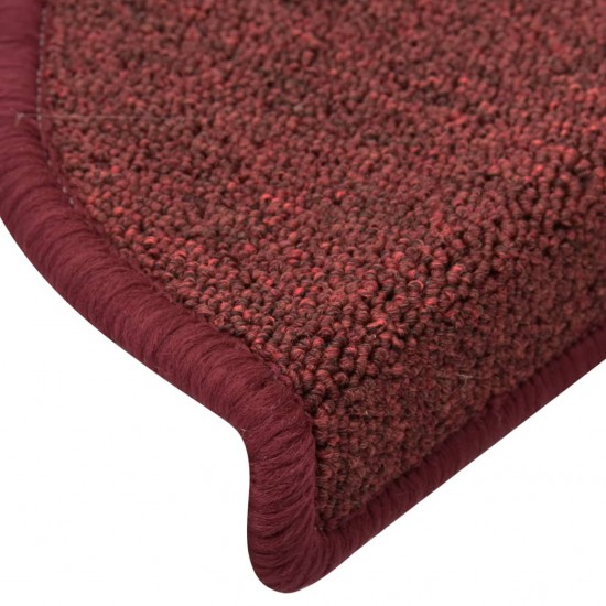 Laiptų kilimėliai, 15vnt., raudonos spalvos, 65x24x4cm