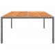 Sodo stalas, pilkas, 200x150x75cm, akacijos mediena/poliratanas