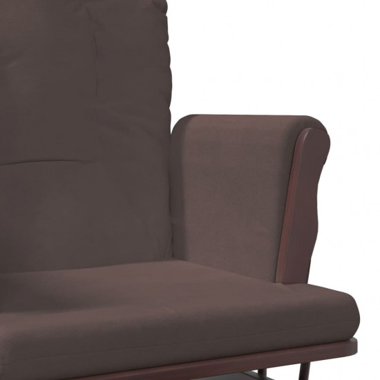 Supama kėdė su pakoja, rudos spalvos, audinys