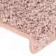 Laiptų kilimėliai, 15vnt., baltos ir rožinės spalvos, 65x21x4cm