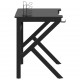 Žaidimų stalas su K formos kojelėmis, juodas, 90x60x75cm