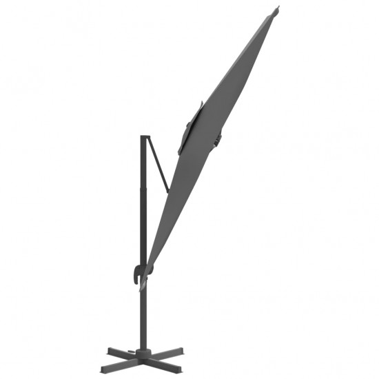 Gembės formos skėtis su aliuminiu stulpu, antracito, 300x300cm