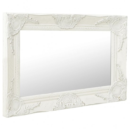 Sieninis veidrodis, baltas, 60x40cm, barokinis stilius