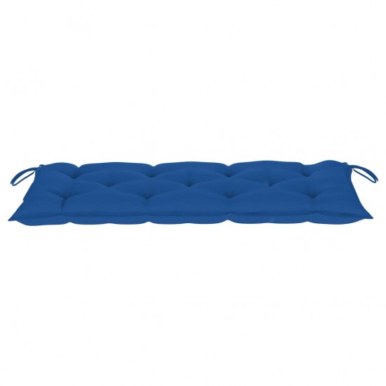 Batavia suoliukas su mėlyna pagalve, 120cm, tikmedžio masyvas