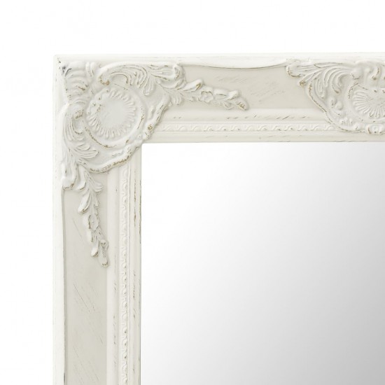 Sieninis veidrodis, baltas, 60x60cm, barokinis stilius