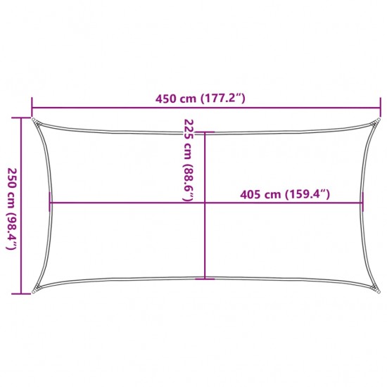 Uždanga nuo saulės, antracito spalvos, 2,5x4,5m, HDPE, 160g/m²