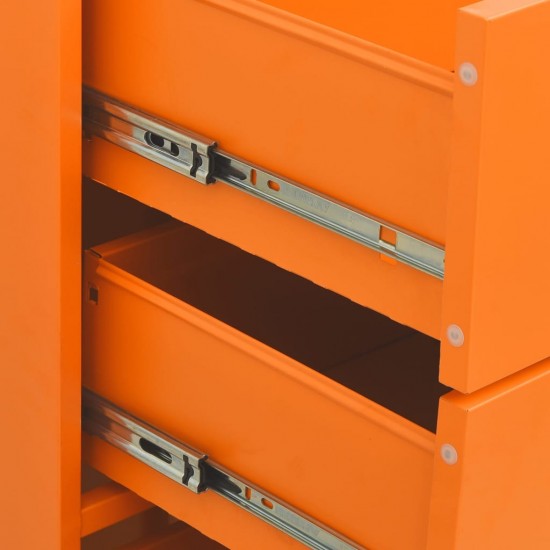 Komoda su stalčiais, oranžinės spalvos, 80x35x101,5cm, plienas