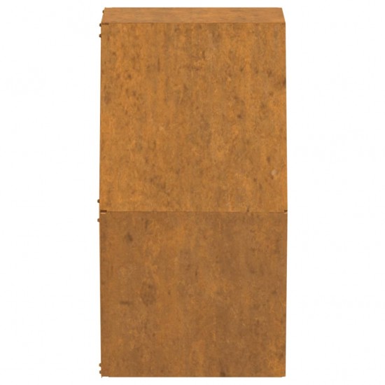 Sieniniai loveliai, 2vnt., rūdžių, 30x10x25cm, Corten plienas