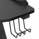 Žaidimų stalas su LED ir Y kojelėmis, juodas, 110x60x75cm