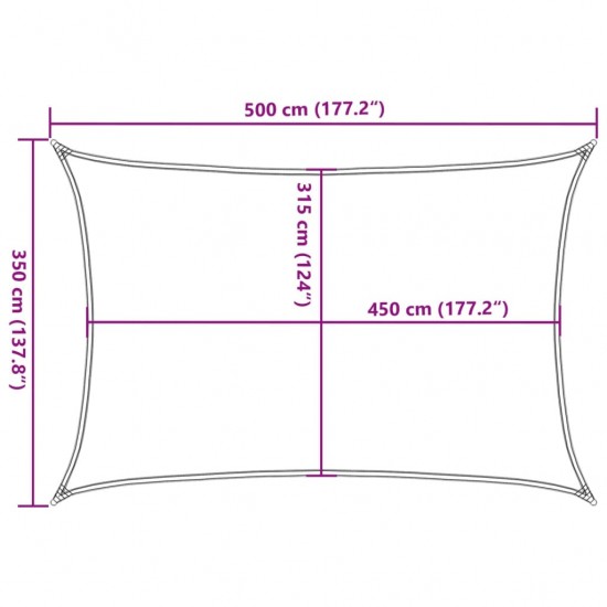 Uždanga nuo saulės, antracito spalvos, 3,5x5m, HDPE, 160g/m²