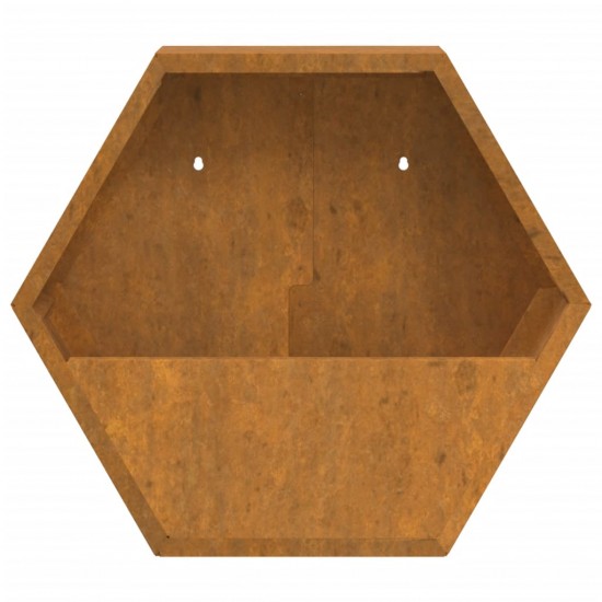 Sieniniai loveliai, 2vnt., rūdžių, 46x10x40cm, Corten plienas