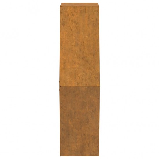 Sieniniai loveliai, 2vnt., rūdžių, 46x10x40cm, Corten plienas