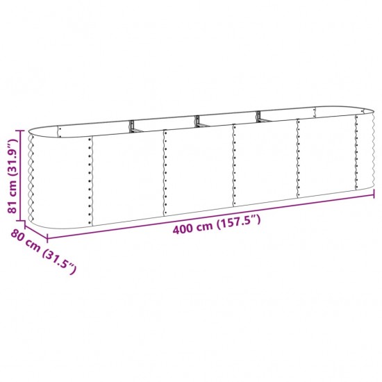 Lovelis, pilkas, 400x80x81cm, galvanizuotas plienas, aukštas