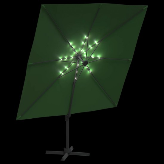 Gembės formos skėtis su LED, žalios spalvos, 400x300cm