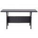 Sodo stalas, juodos spalvos, 120x70x66cm, poliratanas